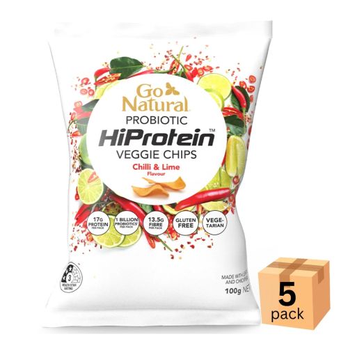 HiProtein Veggie Chips Chilli & Lime 100g 5 Pack