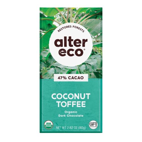 Chocolate Organic Dark Coconut Toffee 80g