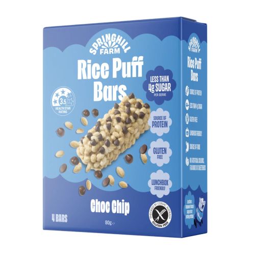 Rice Puff Lunch Box Snack Bars Choc Chip 80G
