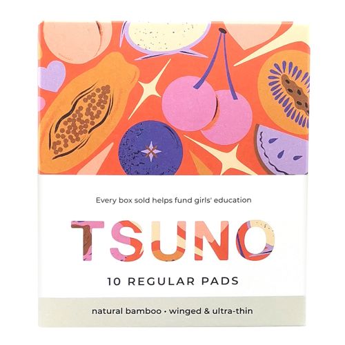 Natural Bamboo Pads Regular (Winged & Ultra-Thin) 10 Pack