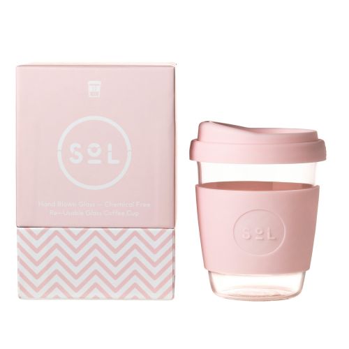Reusable Glass Cup Coffee(Perfect Pink) - 355ml (12oz)