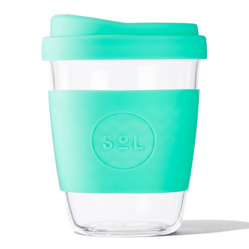 Reusable Glass Coffee Cup (Mighty Mint) - 355ml (12oz)