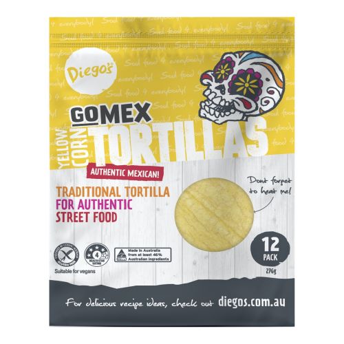 GoMex Yellow Corn Tortillas 12 Pack - 276g