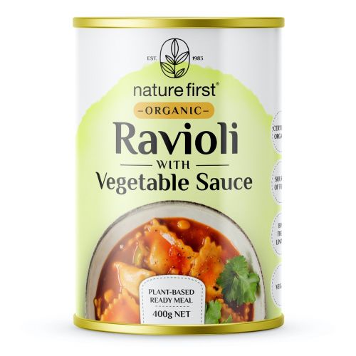 Organic Plant Based Ready to Eat Meal Ravioli with Vegetable Sauce 400g 