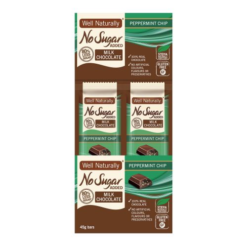 No Sugar Added Peppermint Milk Chocolate Bar - 16 x 45g