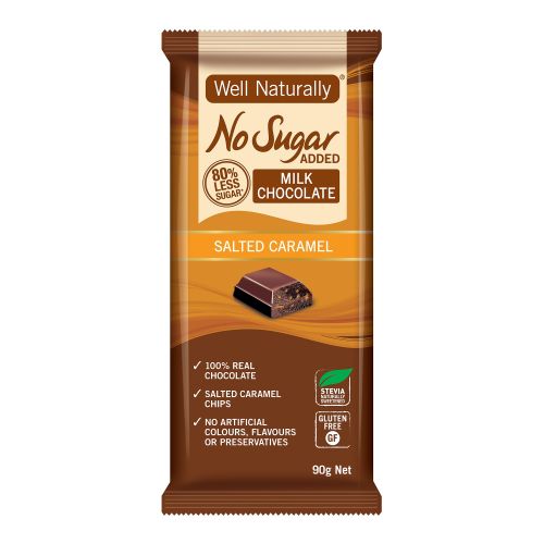 No Sugar Added Salted Caramel Milk Chocolate Bar - 12 x 90g