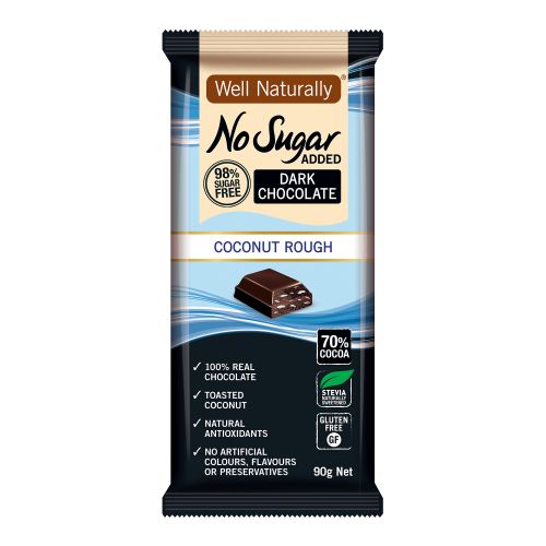 No Sugar Added Coconut Rough Chocolate Bar - 12 x 90g