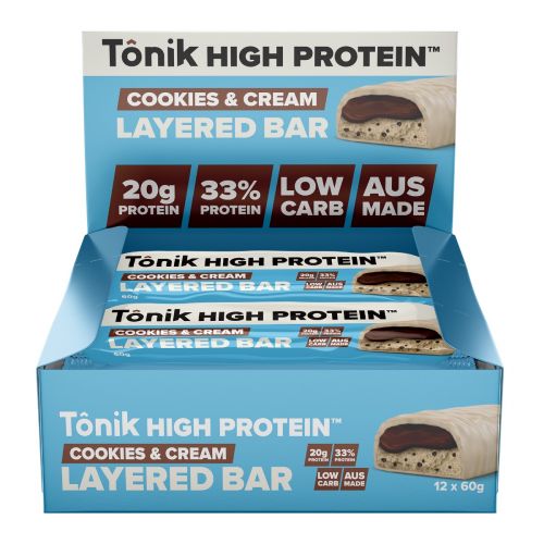 Low Carb Protein Bar Cookies & Cream 60g 12 Pack