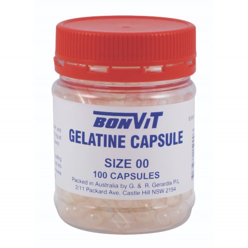 Gelatine Capsules OO Size - 100 Caps
