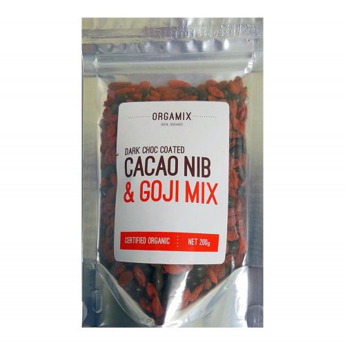 Organic Choc Cacao Nib & Goji Mix - 200g