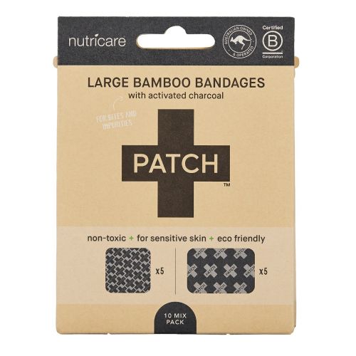 PATCH Bamboo Bandages Large Activa Charcoal 10 Pack