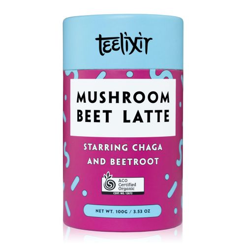 Mushroom Beet Latte with Chaga Dual Extract Powder & Cacao - 100g