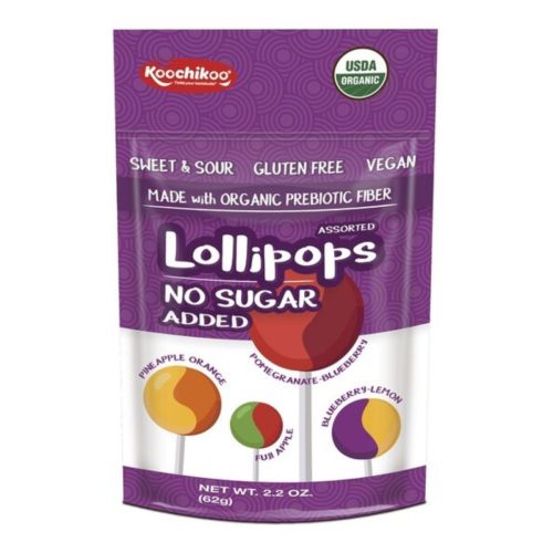 Organic No Sugar Lollipops 4 Flavours 60g