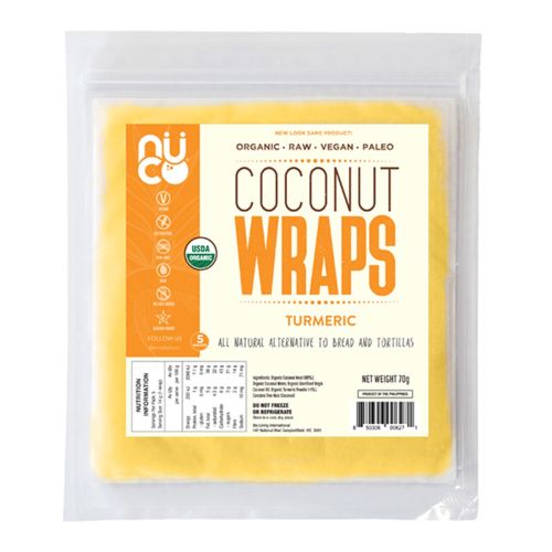 Organic Raw Coconut Wraps - Turmeric 70g (5x14g)
