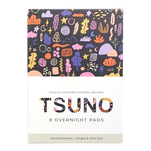 Natural Bamboo Pads Overnight (Winged & Ultra-Thin) 8 Pack